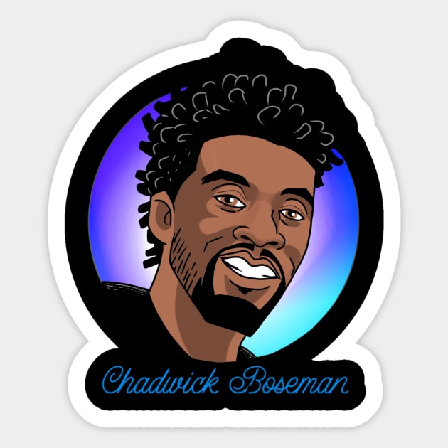 Chadwick Boseman Tribute Art Sticker by AndrewKennethArt